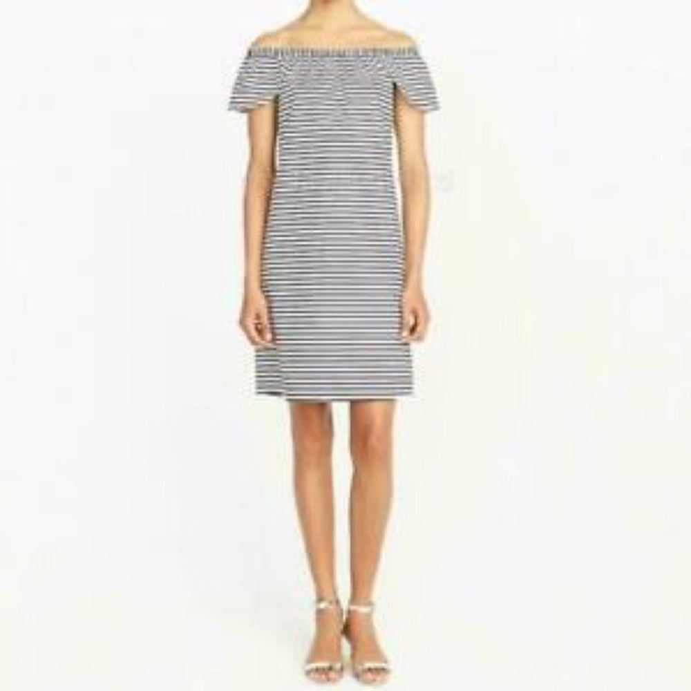 JCrew Striped Off-Shoulder Dress- NWT